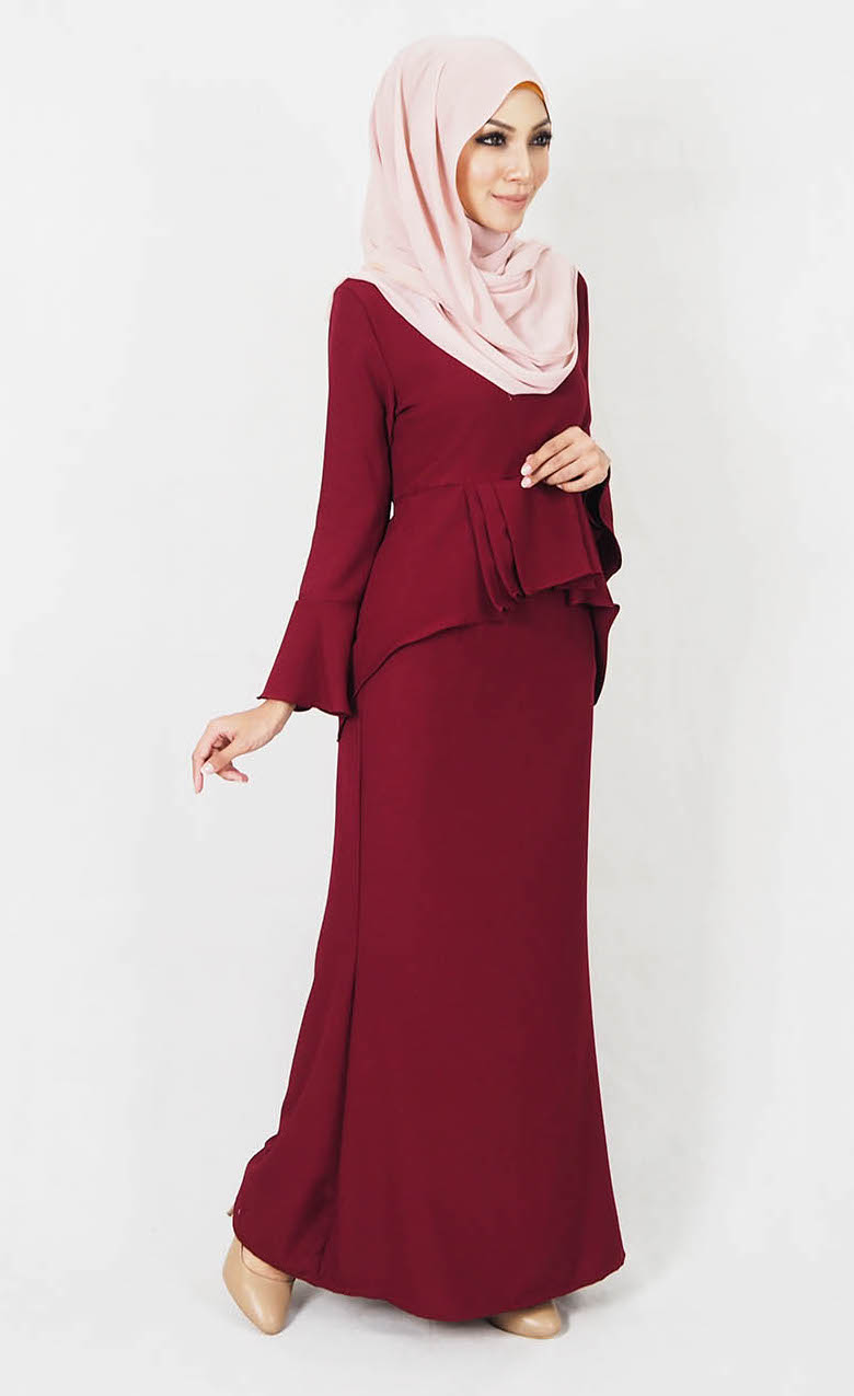 SW4978 Baju Kurung (Breastfeed Plus Size) Maroon
