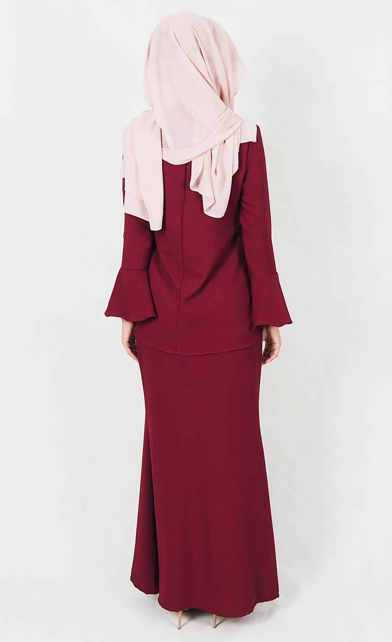 SW4978 Baju Kurung (Breastfeed Plus Size) Maroon