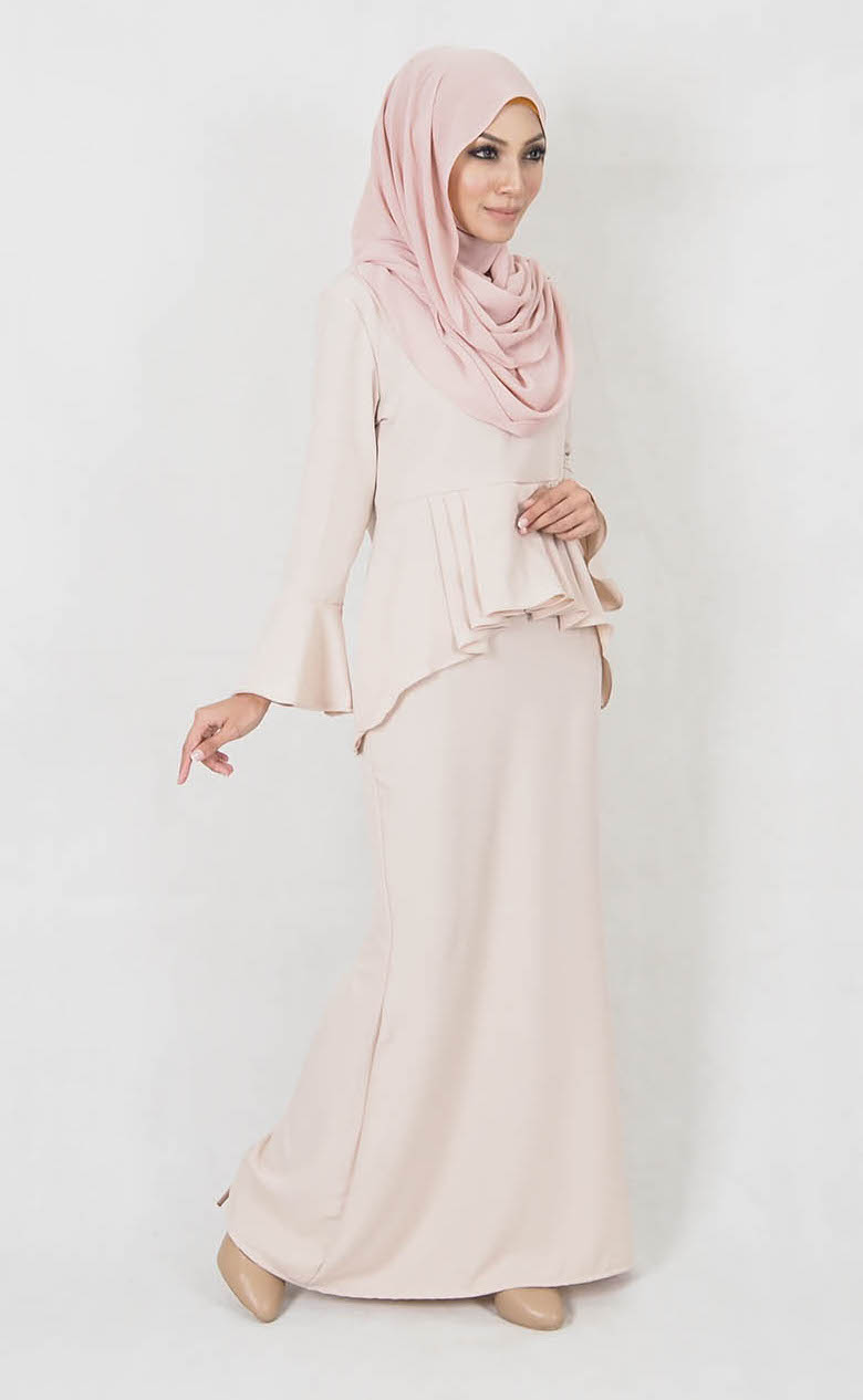 SW4978 Baju Kurung (Breastfeed Plus Size) Peach