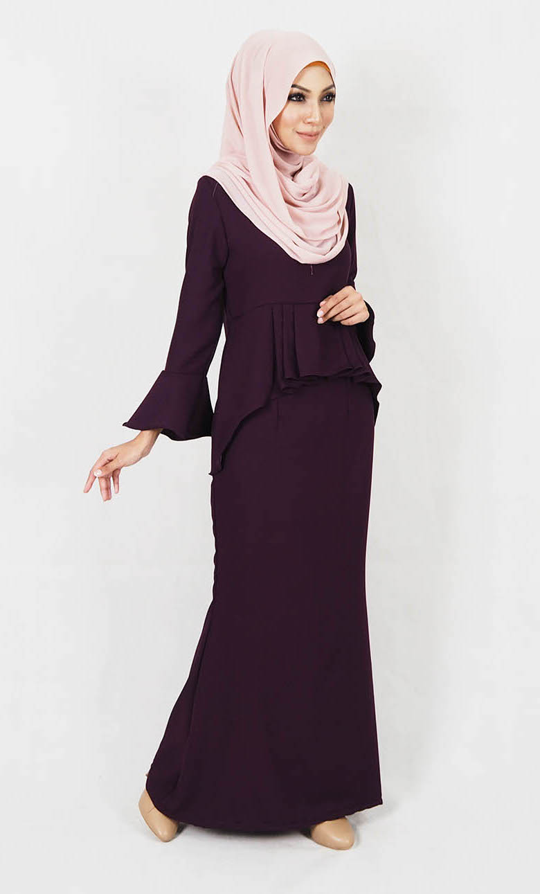SW4978 Baju Kurung (Breastfeed Plus Size) Purple