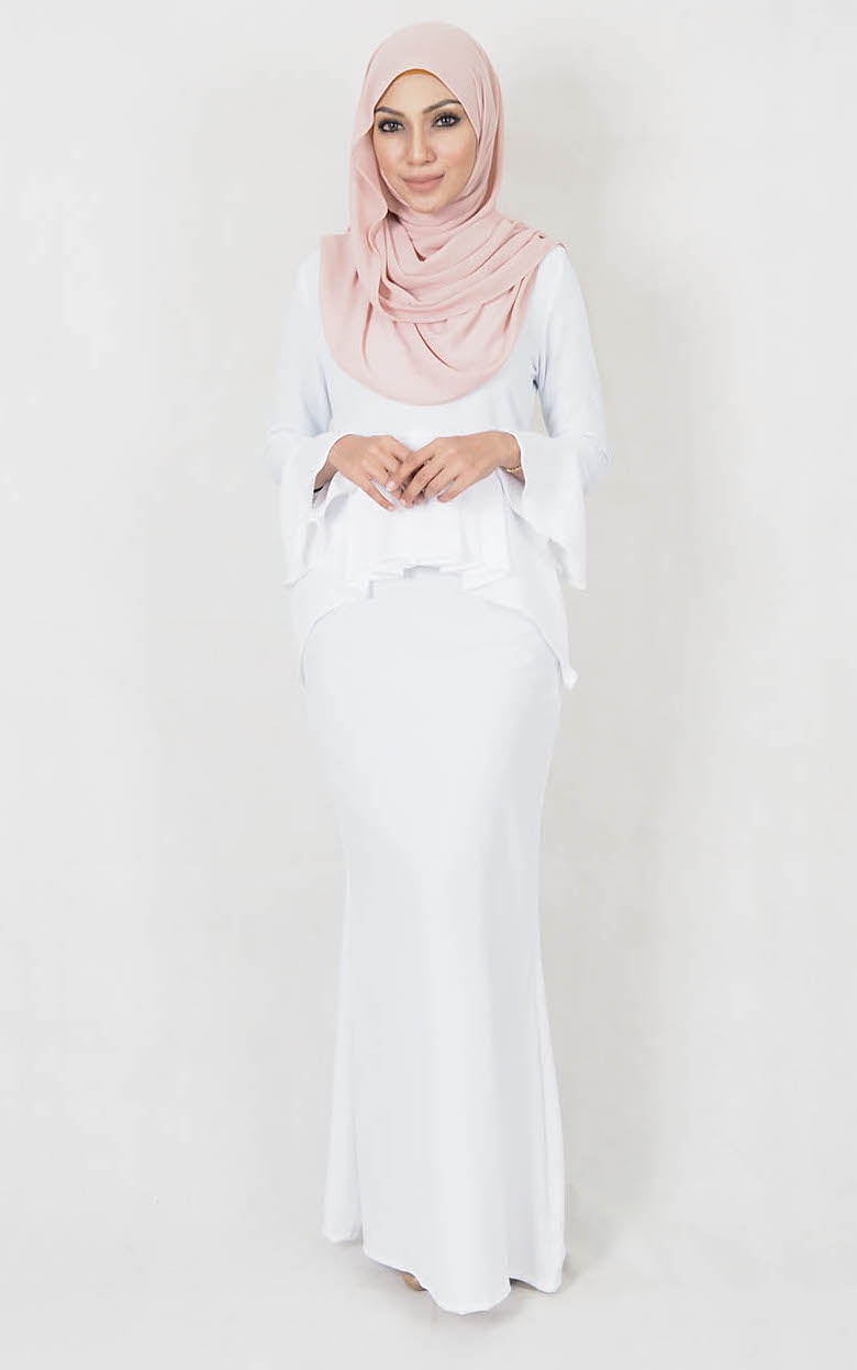 SW4978 Baju Kurung (Breastfeed Plus Size) White