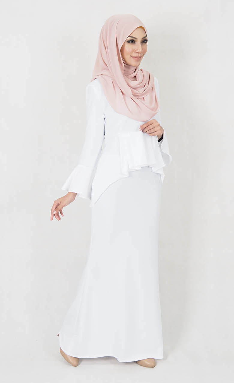 SW4978 Baju Kurung (Breastfeed Plus Size) White