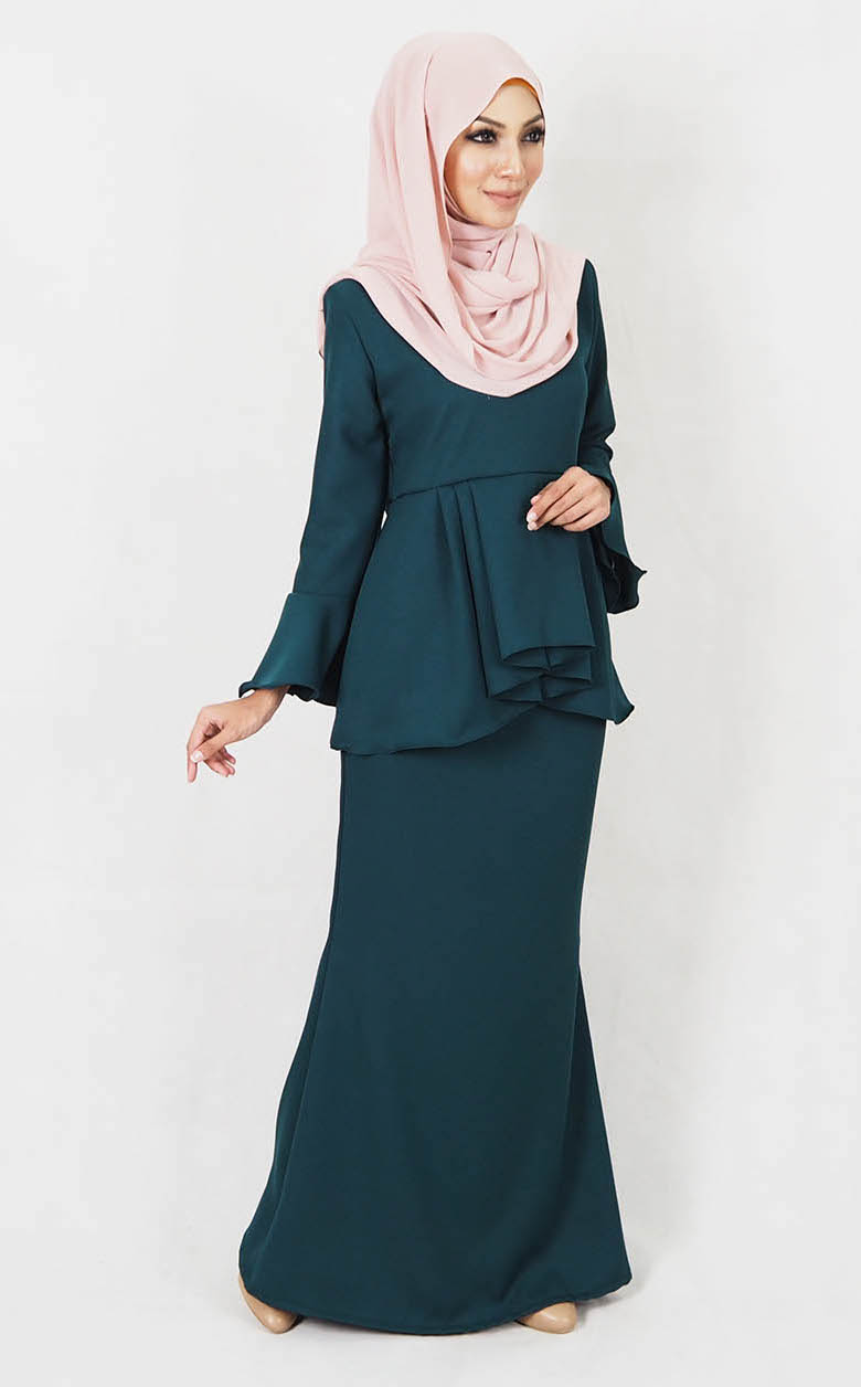 SW4979 Baju Kurung (Breastfeed Plus Size) Emerald Green