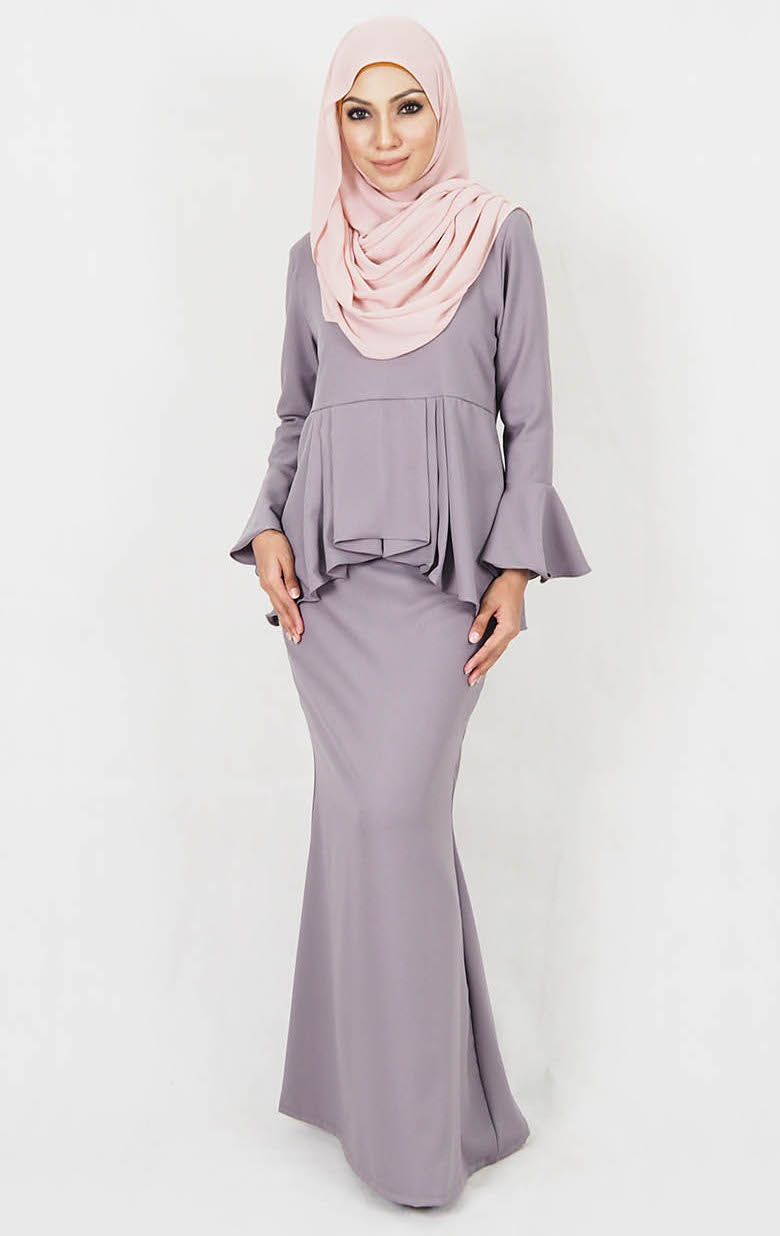 SW4979 Baju Kurung (Breastfeed Plus Size) Grey