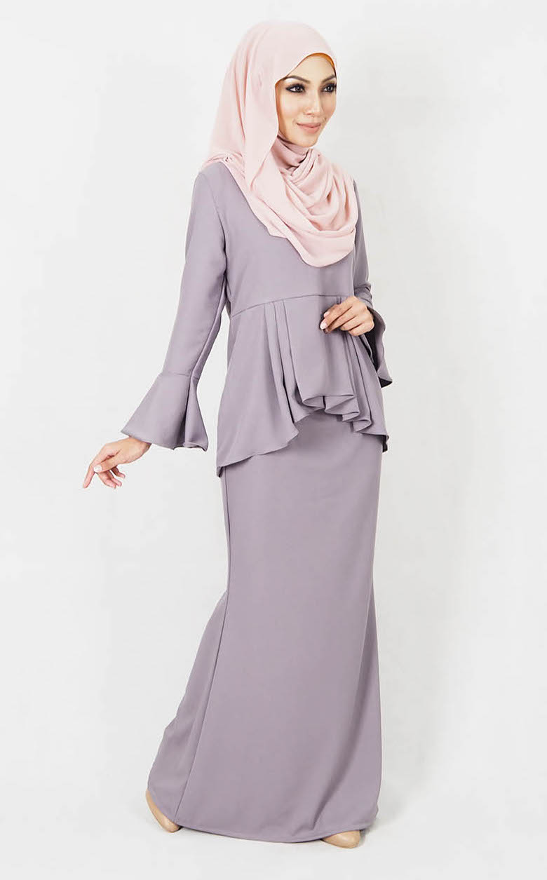 SW4979 Baju Kurung (Breastfeed Plus Size) Grey