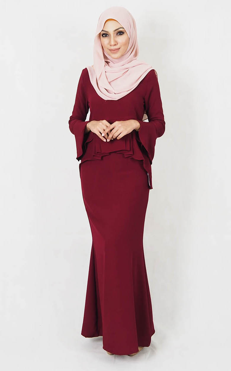SW4979 Baju Kurung (Breastfeed Plus Size) Maroon
