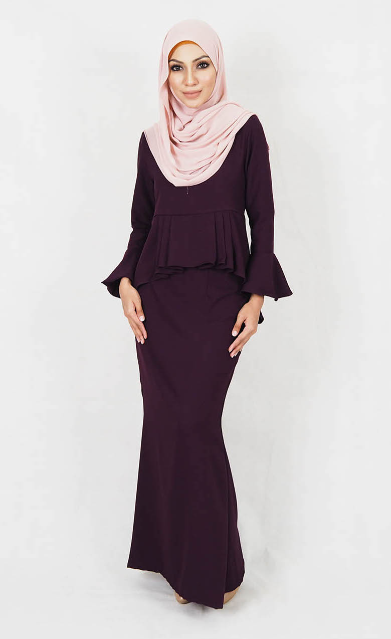 SW4979 Baju Kurung (Breastfeed Plus Size) Purple