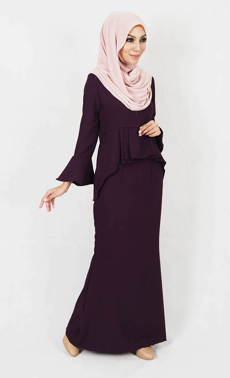 SW4979 Baju Kurung (Breastfeed Plus Size) Purple