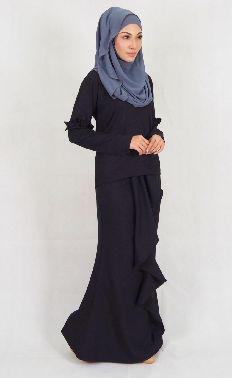 SW4980 Baju Kurung (Breastfeed Plus Size) Black