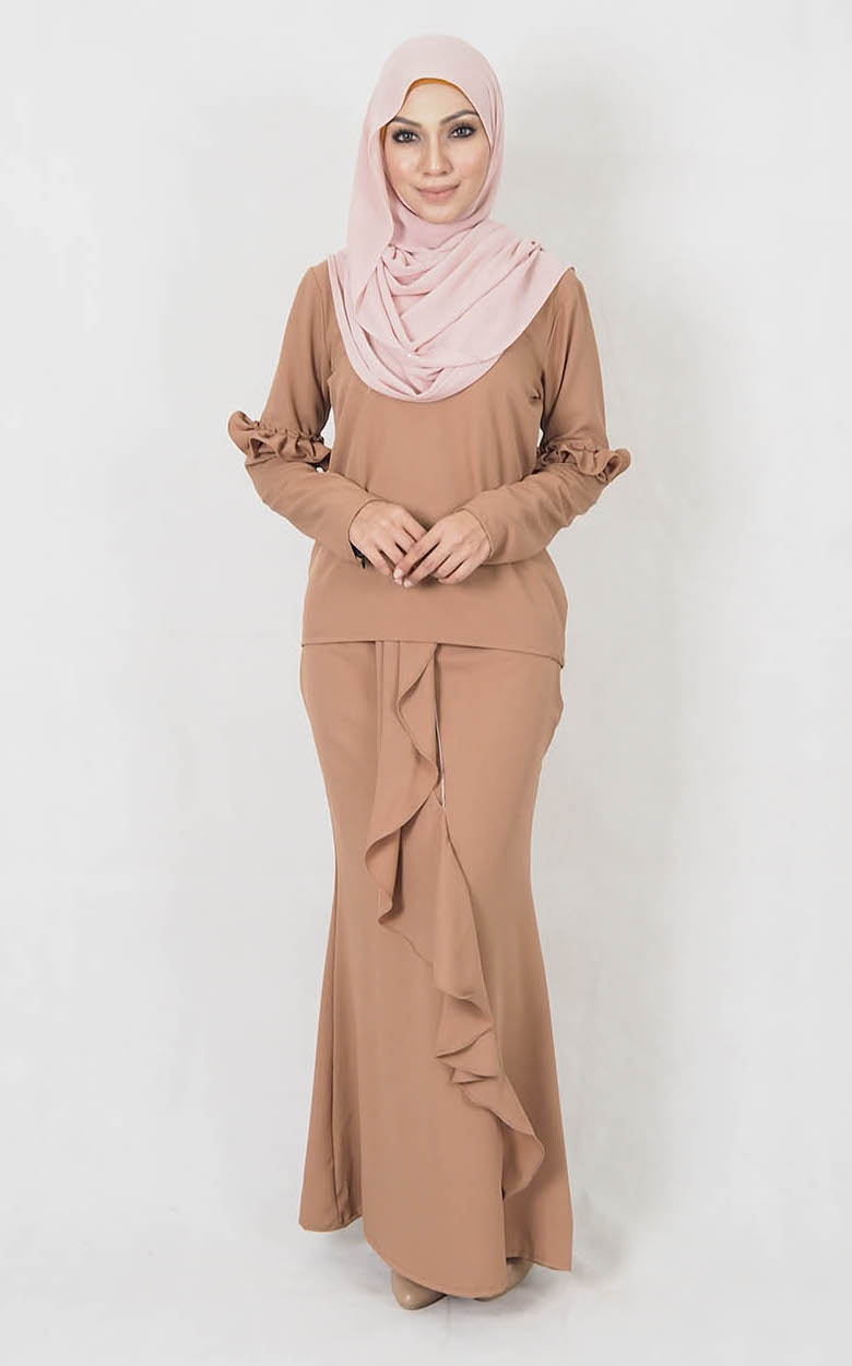 SW4980 Baju Kurung (Breastfeed Plus Size) Dark Brown