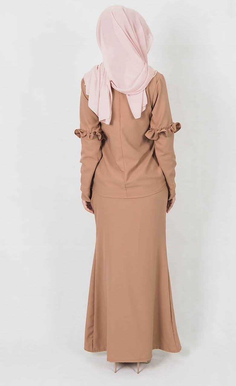 SW4980 Baju Kurung (Breastfeed Plus Size) Dark Brown