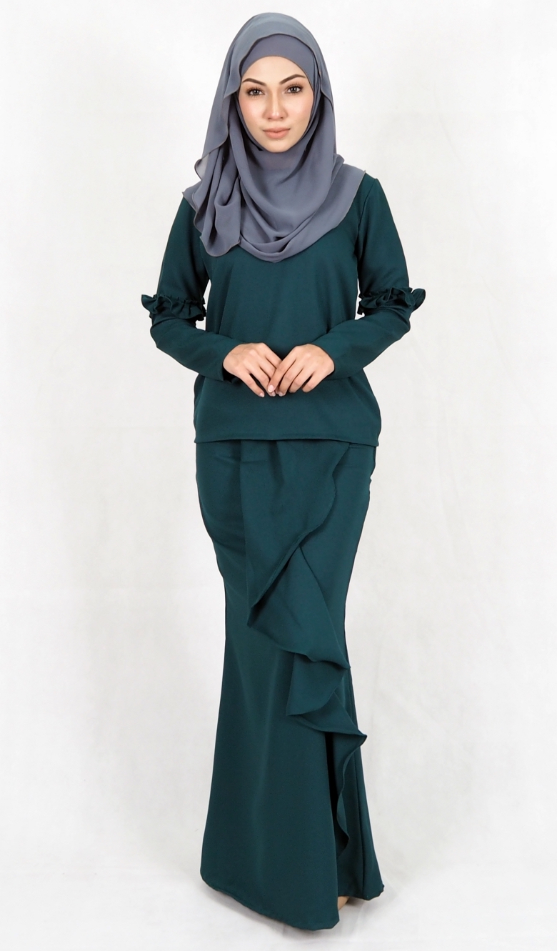 SW4980 Baju Kurung (Breastfeed Plus Size) Emerald Green