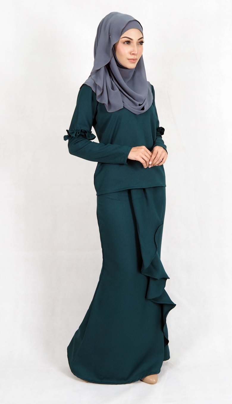 SW4980 Baju Kurung (Breastfeed Plus Size) Emerald Green