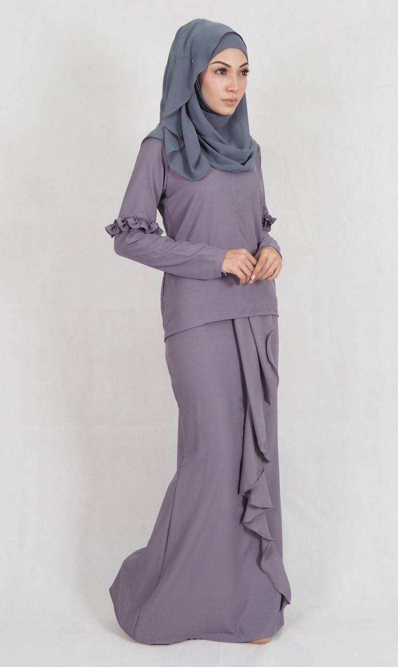 SW4980 Baju Kurung (Breastfeed Plus Size) Grey