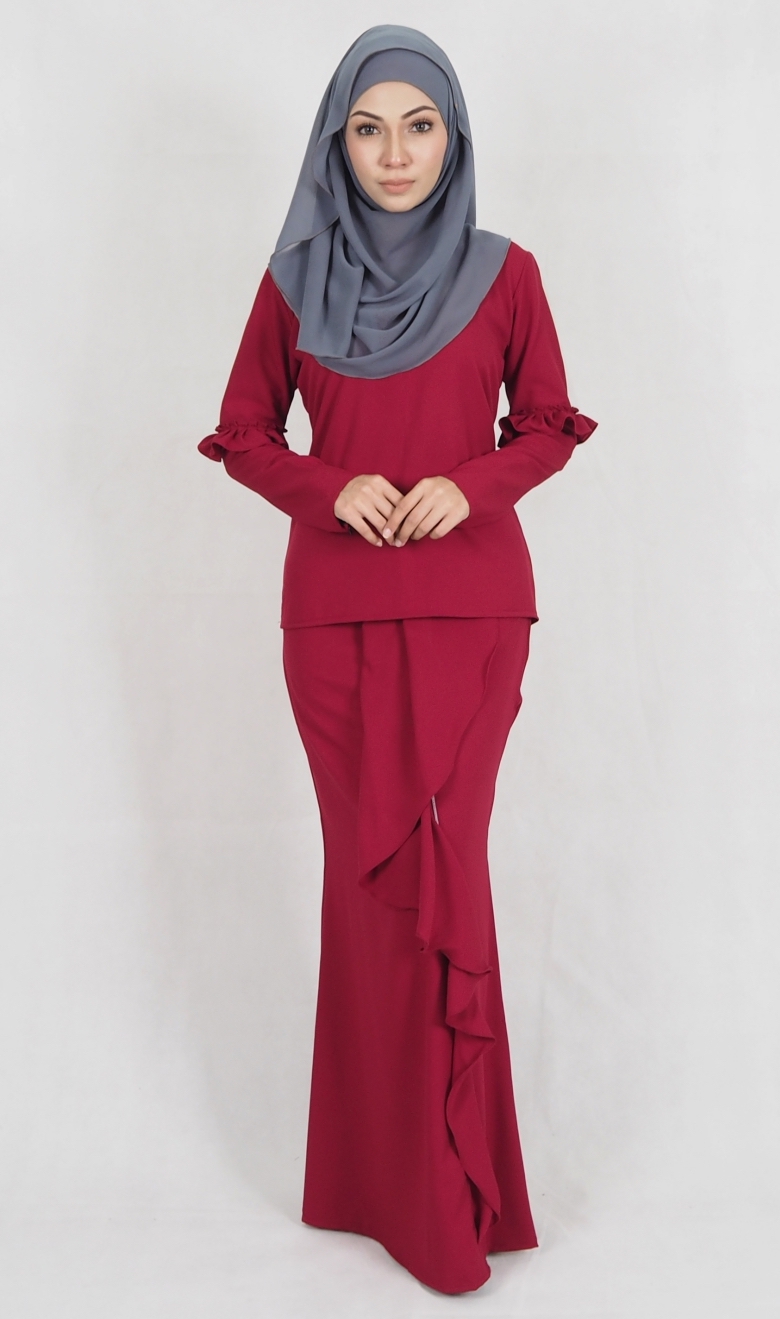 SW4980 Baju Kurung (Breastfeed Plus Size) Maroon