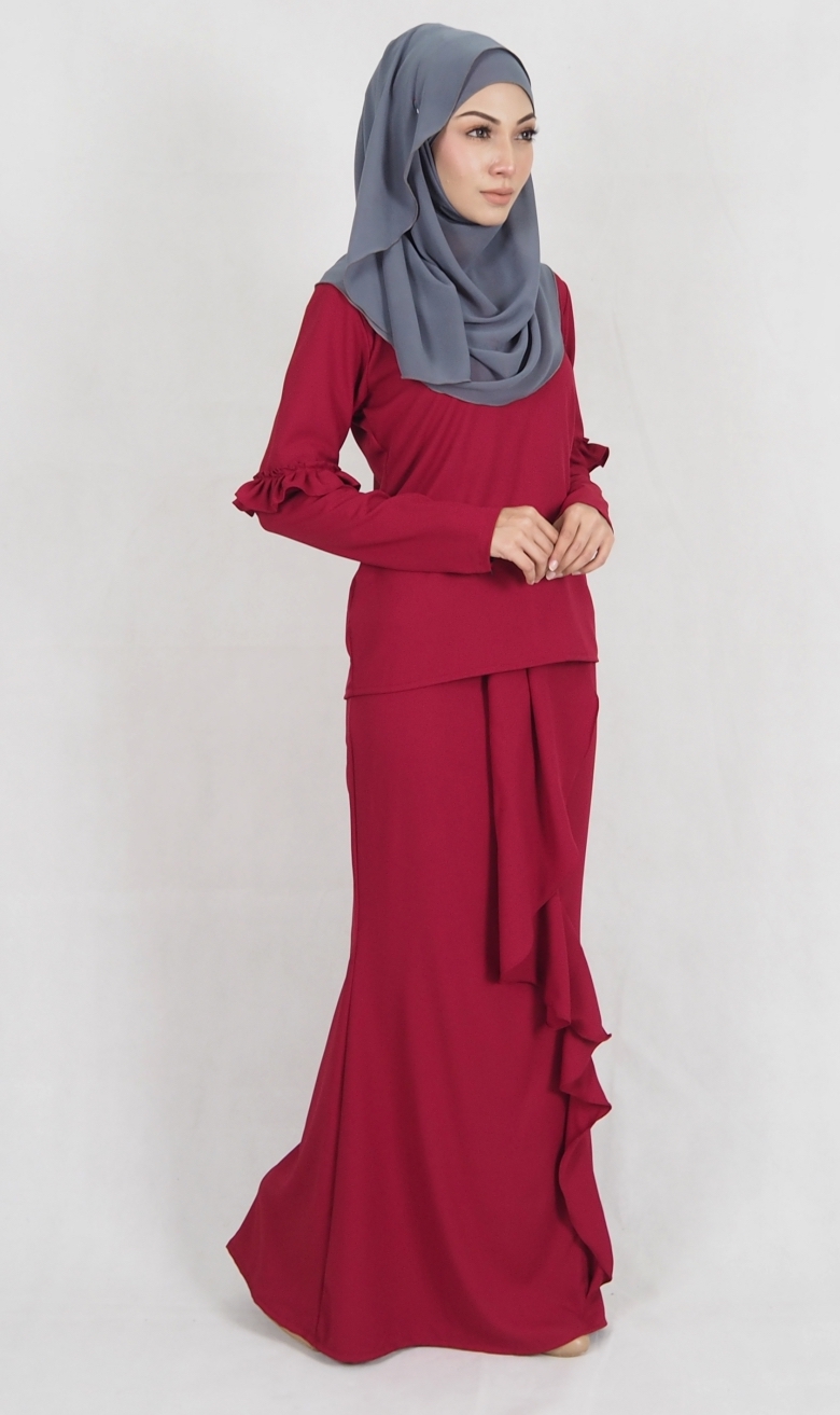 SW4980 Baju Kurung (Breastfeed Plus Size) Maroon