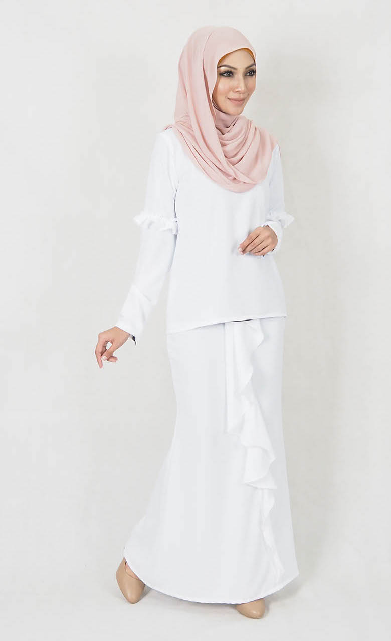 SW4980 Baju Kurung (Breastfeed Plus Size) White