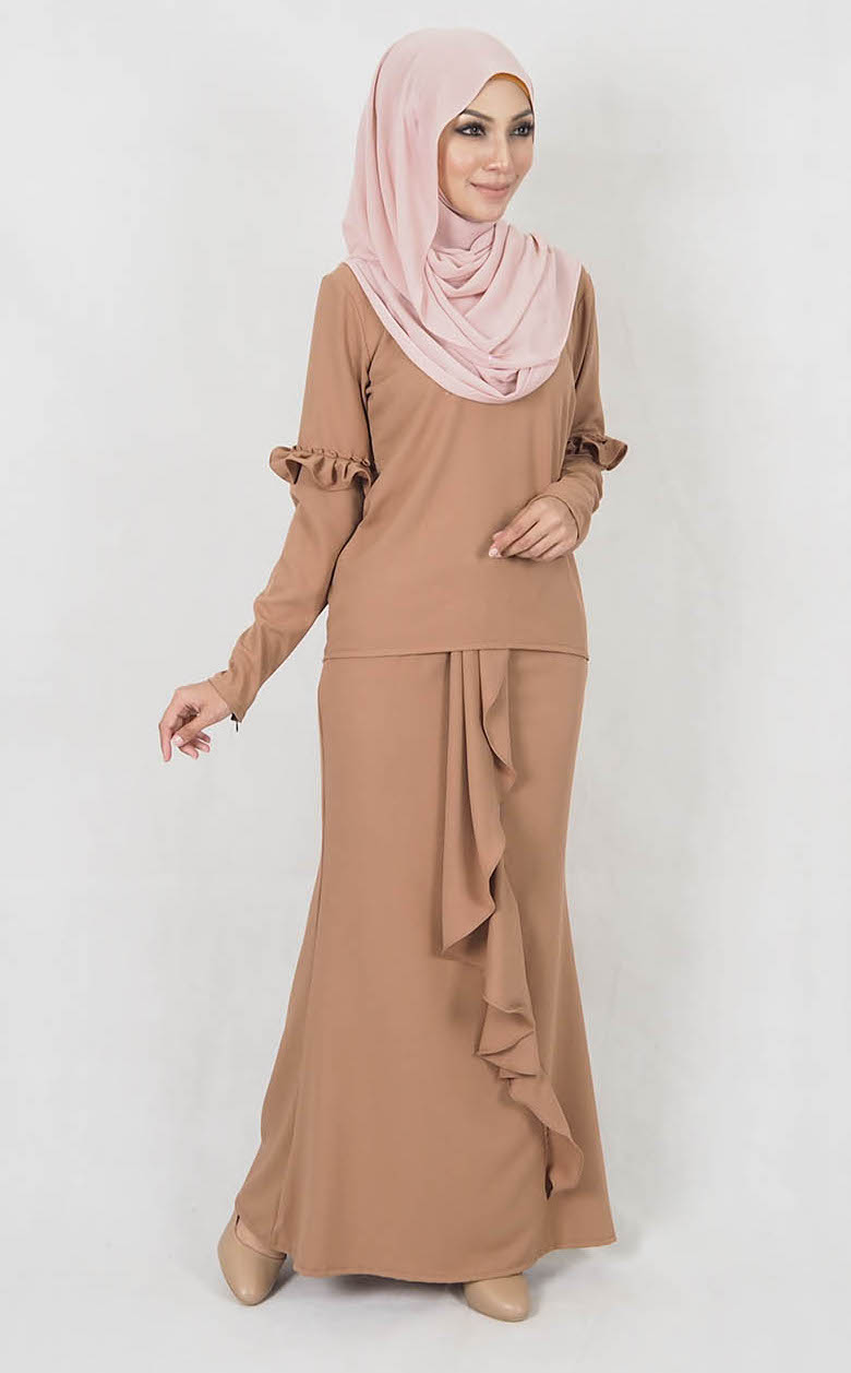 SW4981 Baju Kurung (Breastfeed Plus Size) Dark Brown