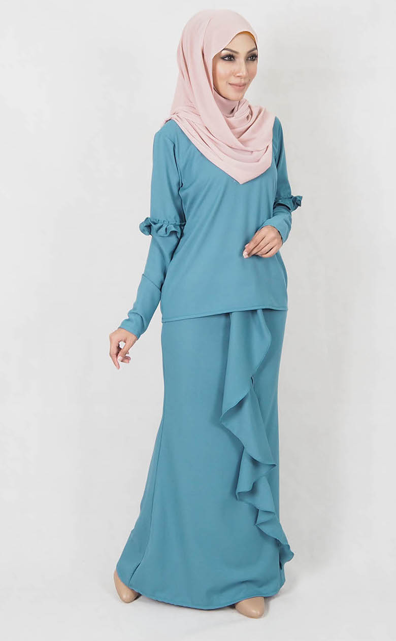 SW4981 Baju Kurung (Breastfeed Plus Size) Dark Green