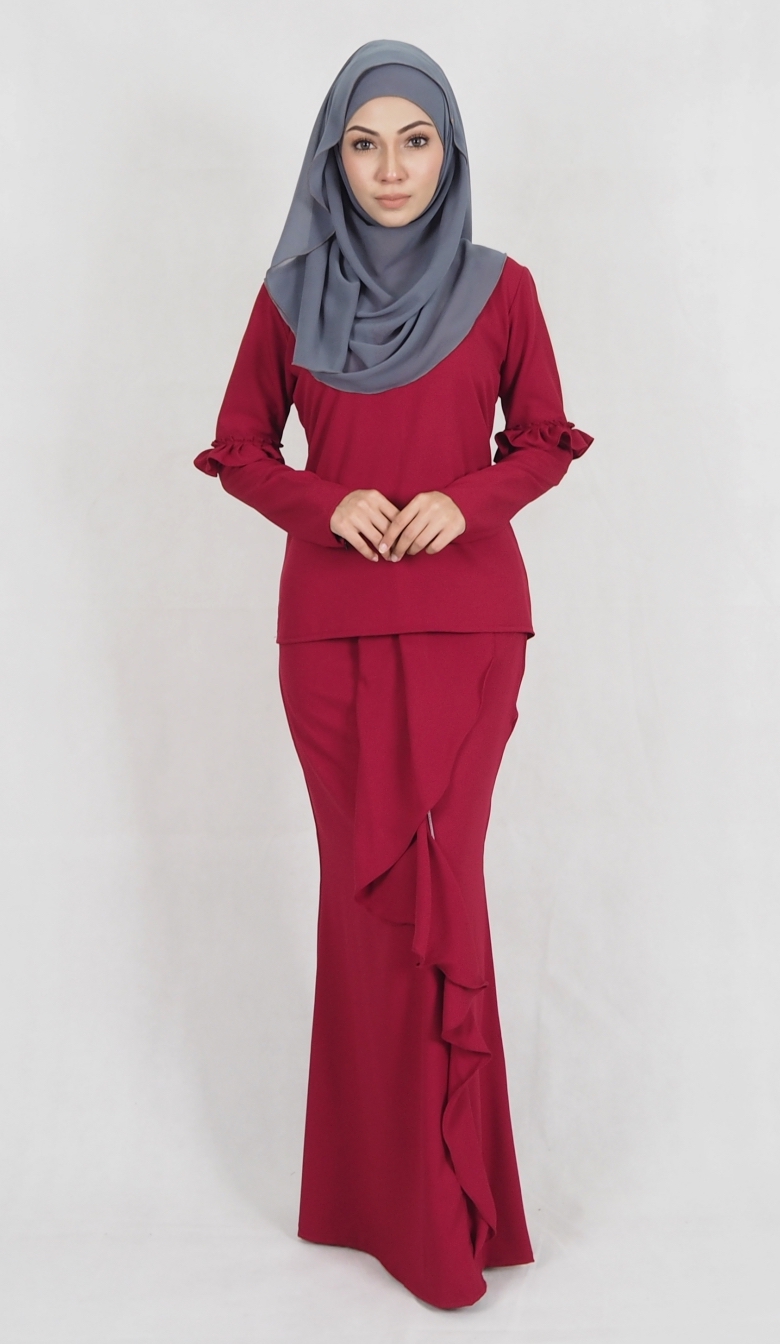 SW4981 Baju Kurung (Breastfeed Plus Size) Maroon