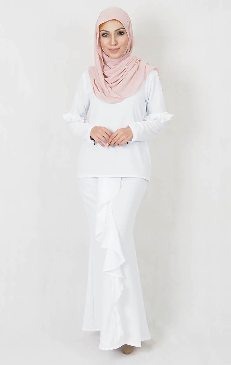 SW4981 Baju Kurung (Breastfeed Plus Size) White