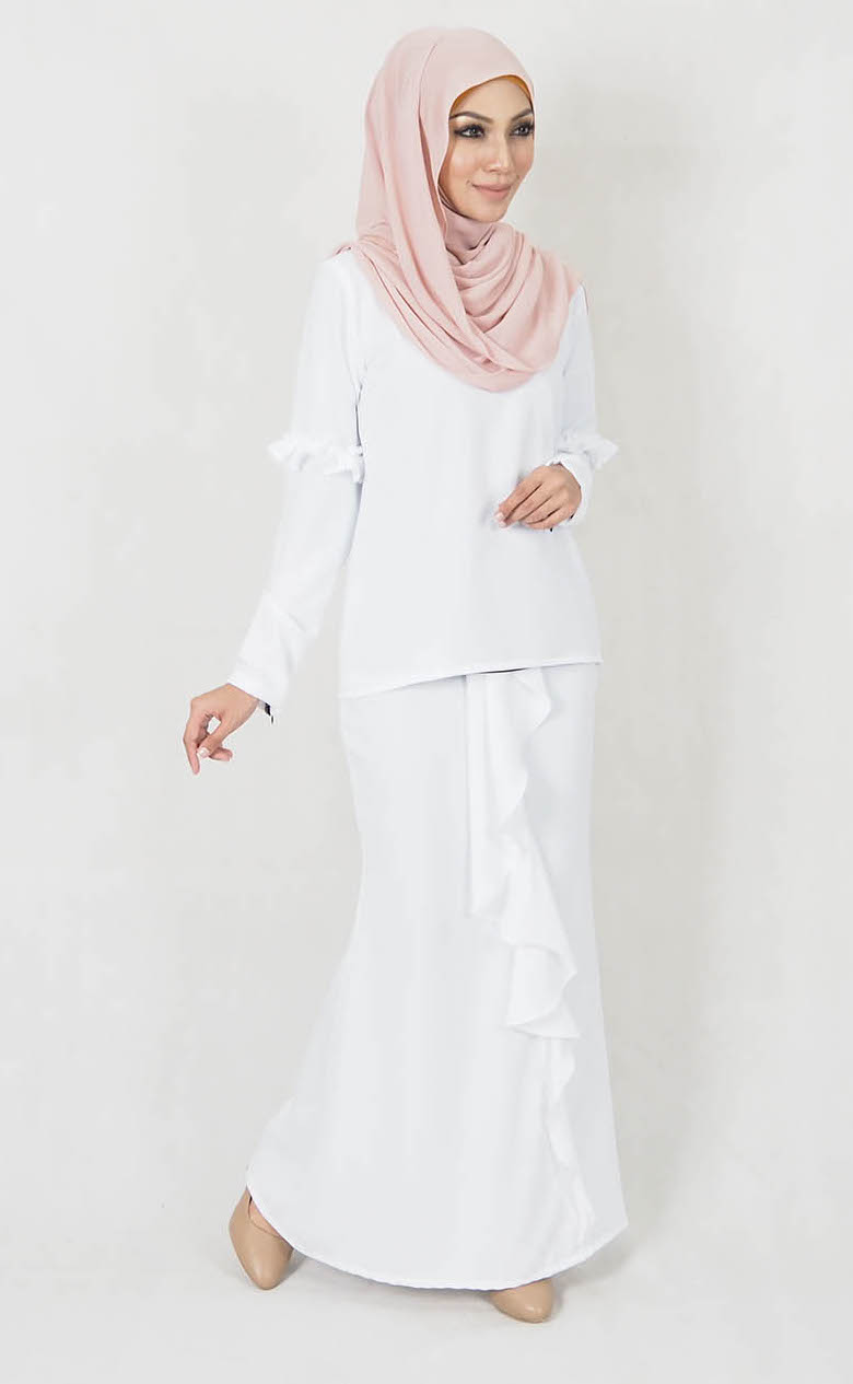 SW4981 Baju Kurung (Breastfeed Plus Size) White