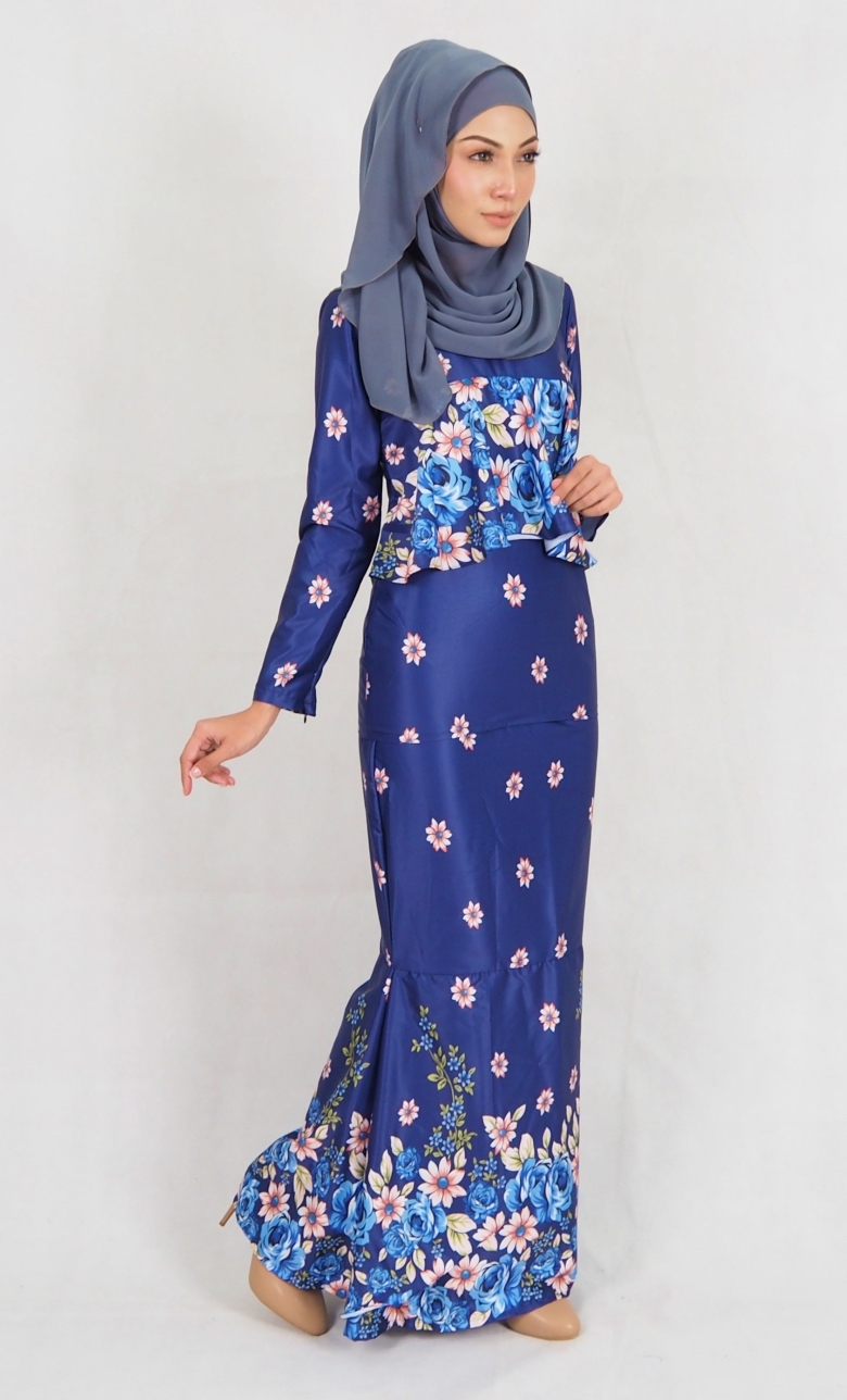 SW4983 Baju Kurung (Breastfeed Plus Size) Blue