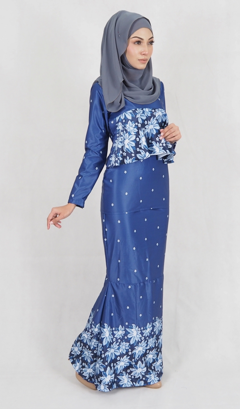 SW4984 Baju Kurung (Breastfeed Plus Size) Blue