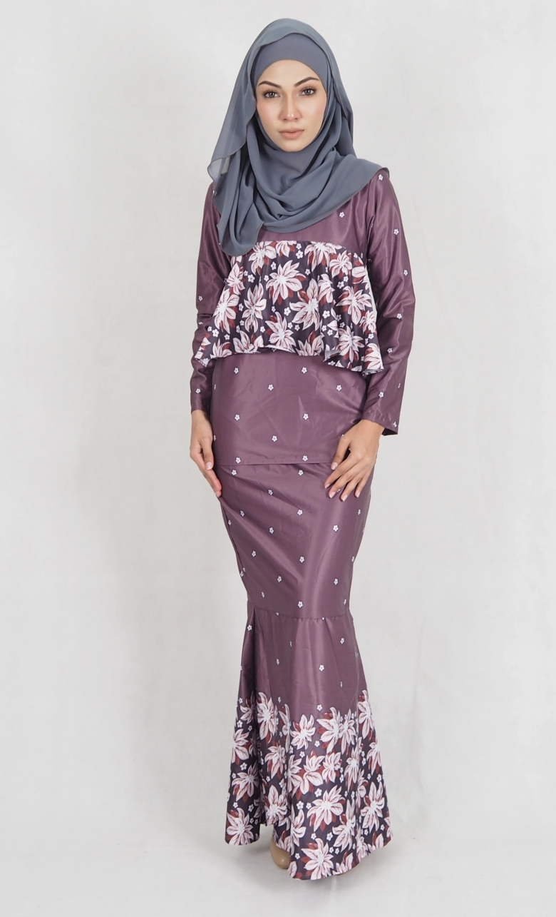 SW4985 Baju Kurung (Breastfeed Plus Size) Grey