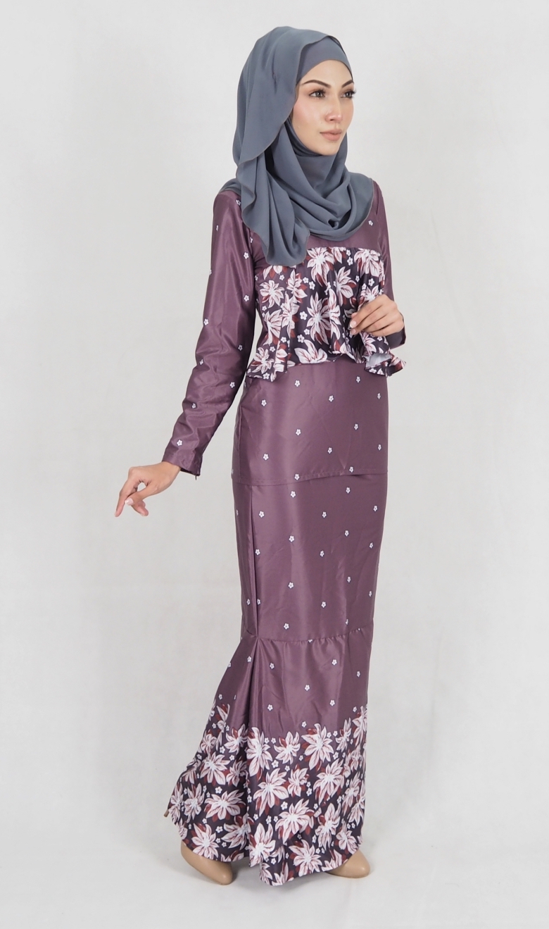 SW4985 Baju Kurung (Breastfeed Plus Size) Grey