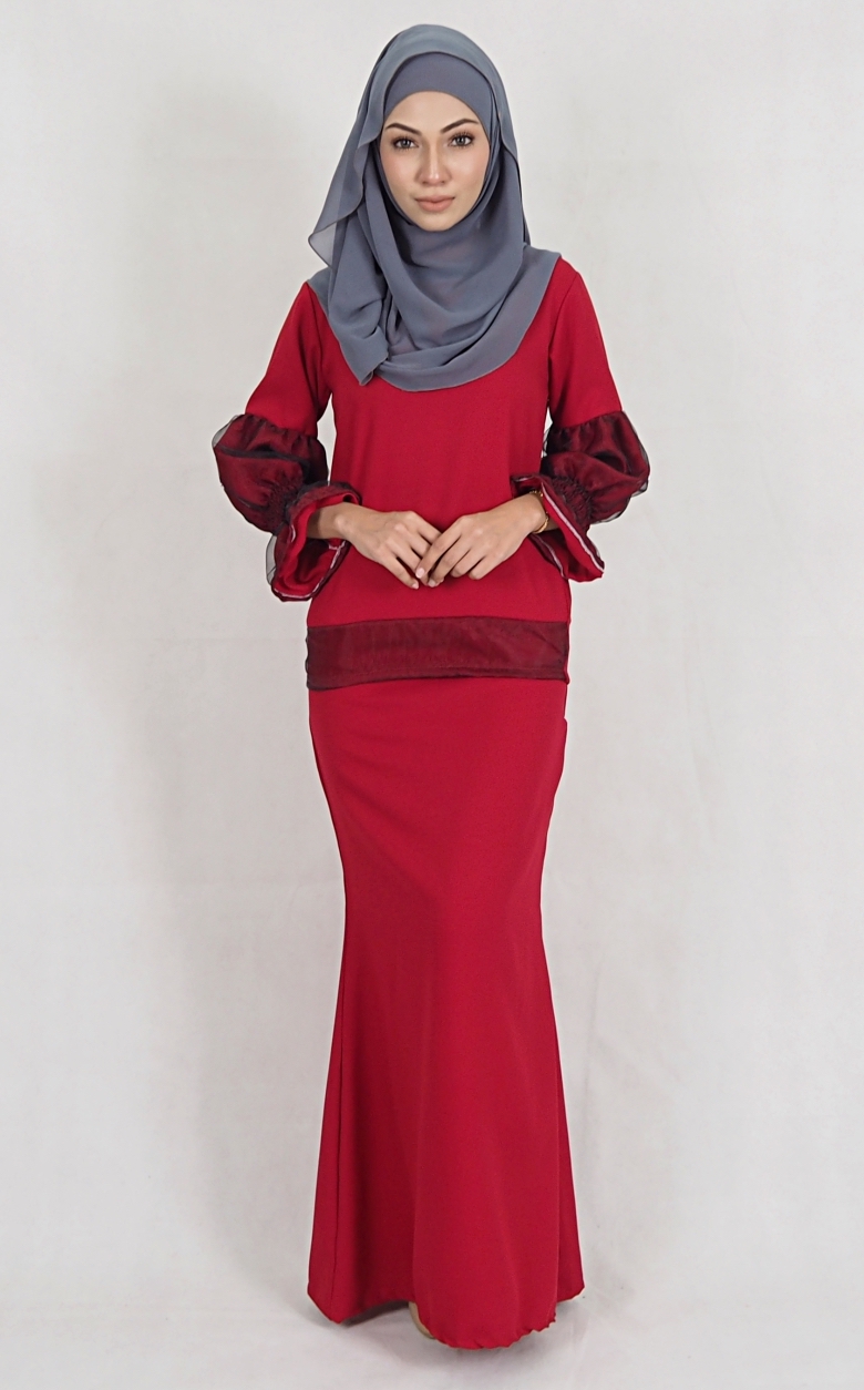 SW4989 Baju Kurung (Breastfeed Plus Size) Maroon