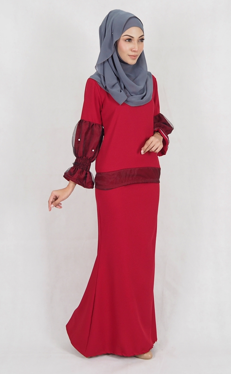 SW4989 Baju Kurung (Breastfeed Plus Size) Maroon