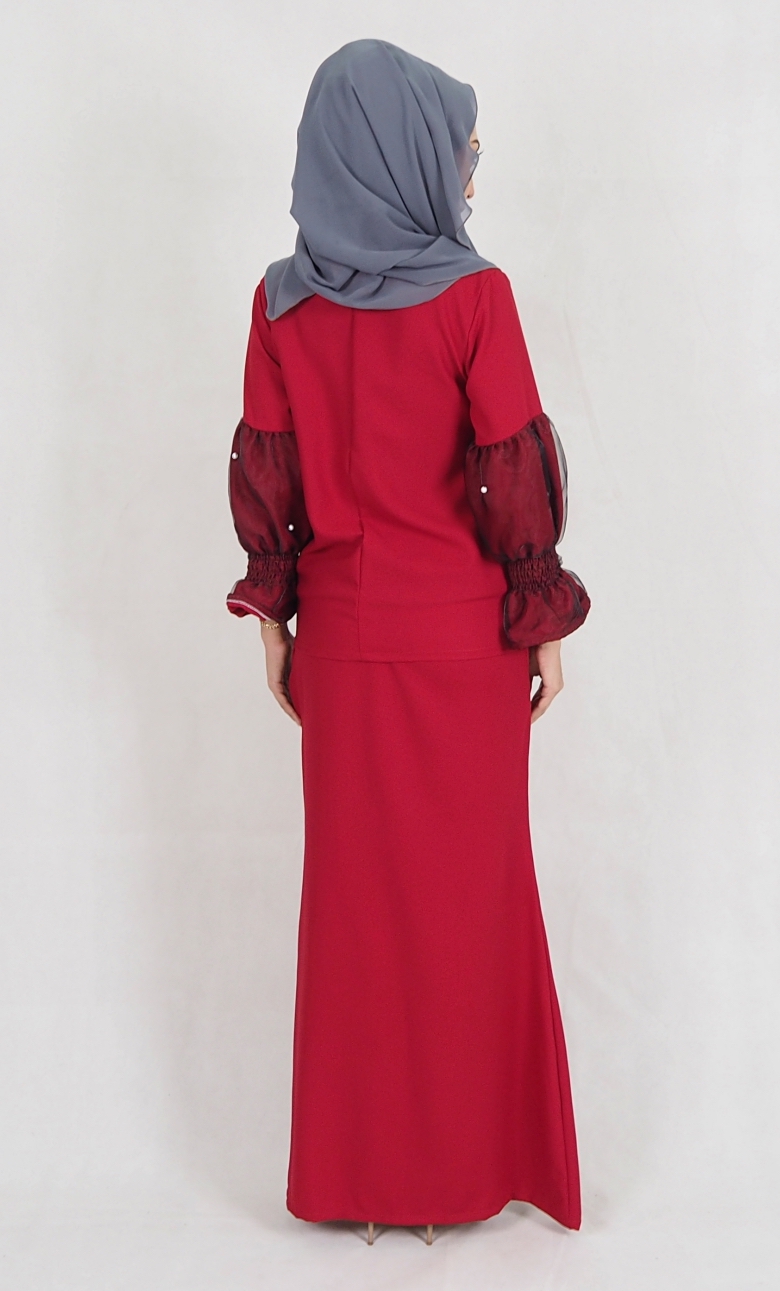SW4989 Baju Kurung (Breastfeed Plus Size) Maroon