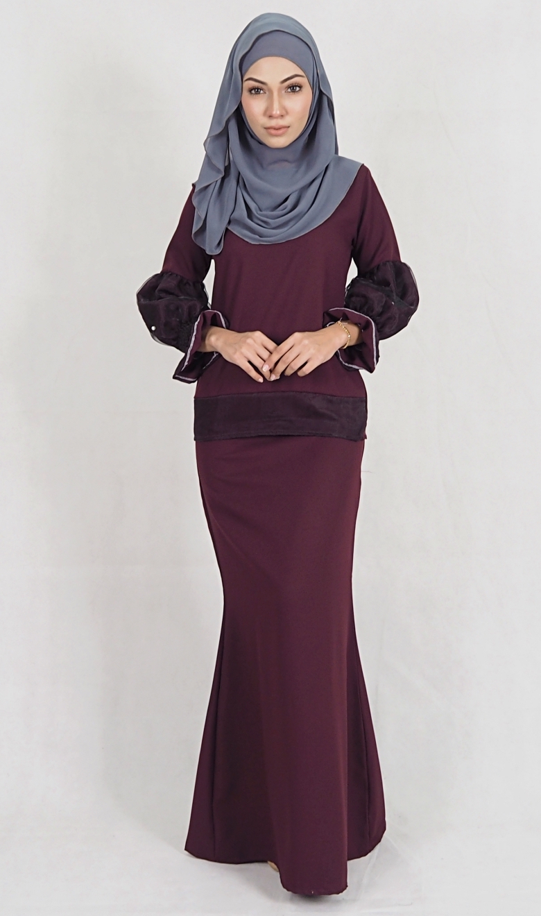 SW4989 Baju Kurung (Breastfeed Plus Size) Purple