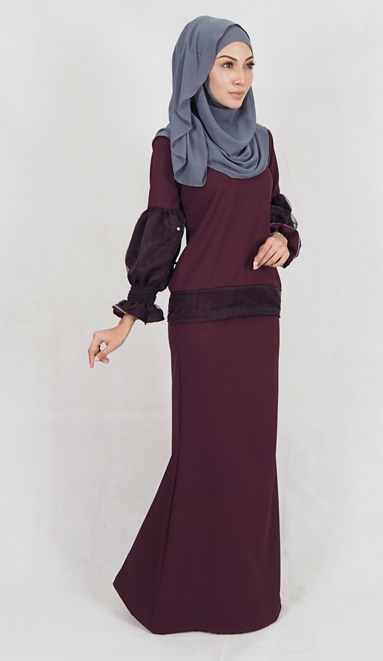 SW4989 Baju Kurung (Breastfeed Plus Size) Purple