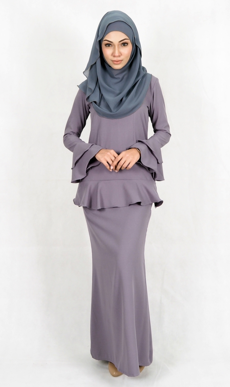 SW4992 Baju Kurung (Breastfeed Plus Size) Grey
