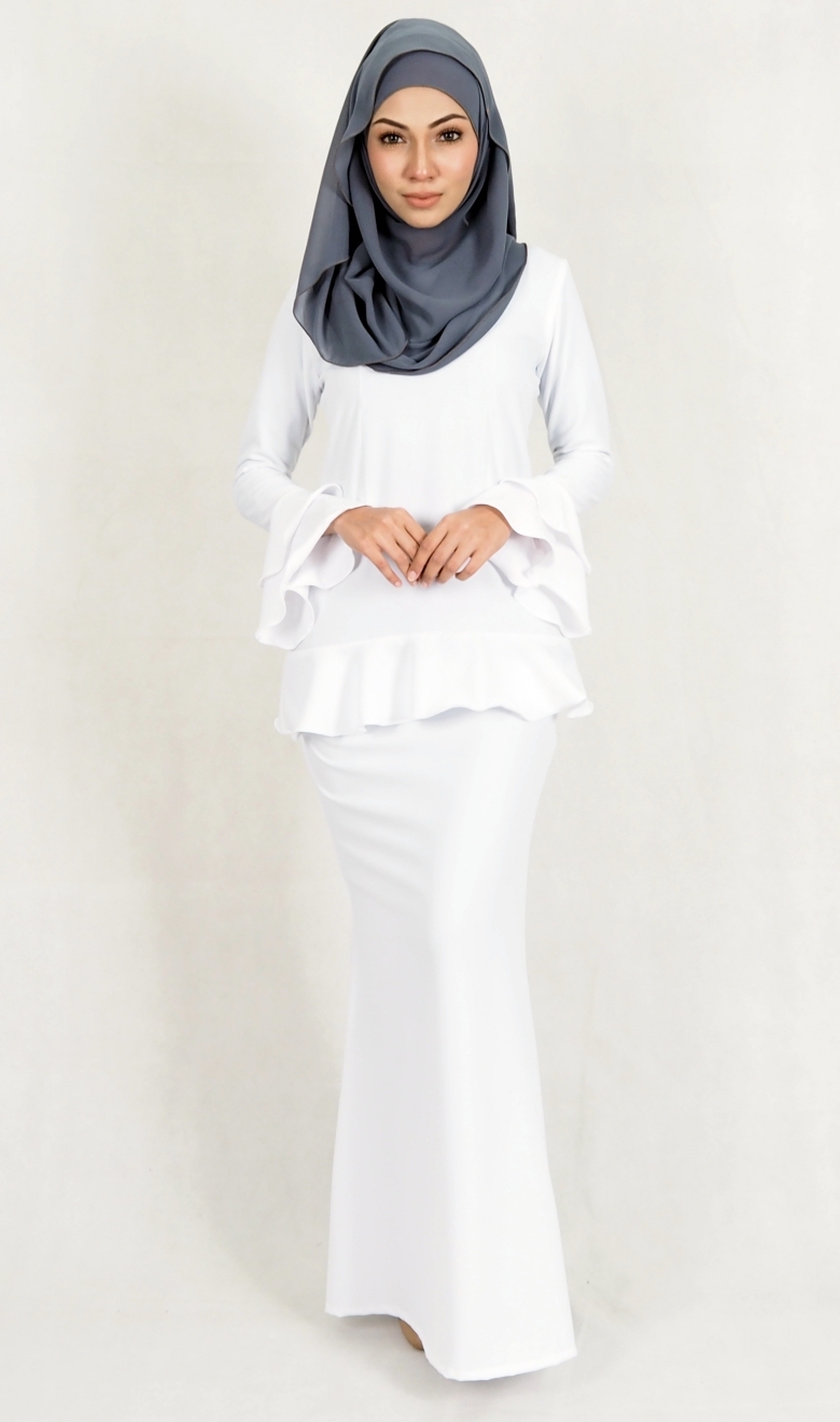 SW4992 Baju Kurung (Breastfeed Plus Size) White