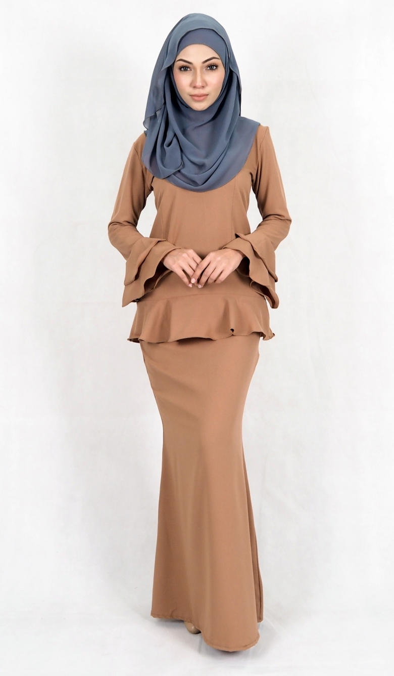 SW4993 Baju Kurung (Breastfeed Plus Size) Dark Brown