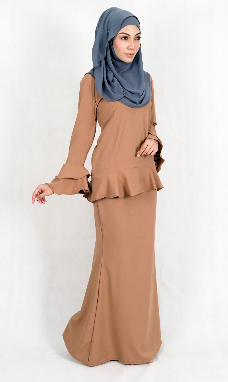 SW4993 Baju Kurung (Breastfeed Plus Size) Dark Brown