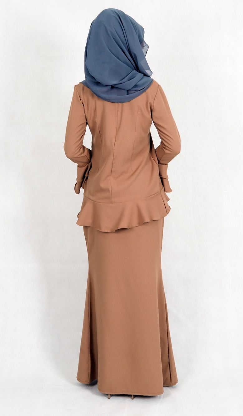 SW4993 Baju Kurung (Breastfeed Plus Size) Dark Brown