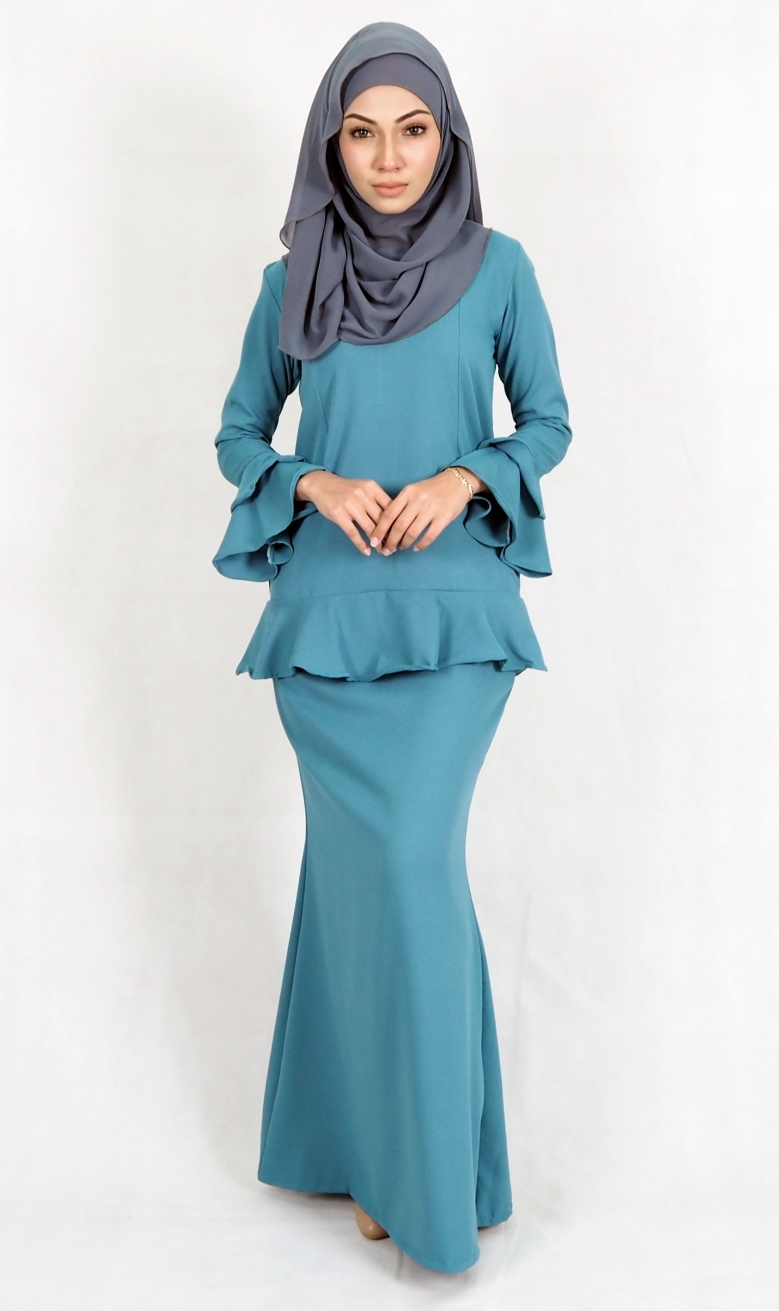 SW4993 Baju Kurung (Breastfeed Plus Size) Dark Green