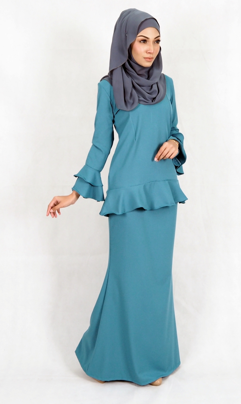 SW4993 Baju Kurung (Breastfeed Plus Size) Dark Green