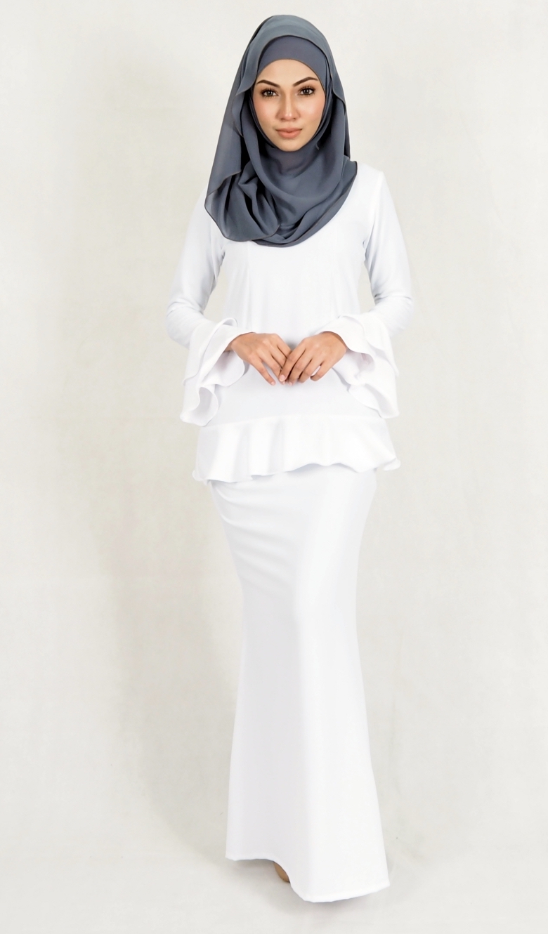 SW4993 Baju Kurung (Breastfeed Plus Size) White