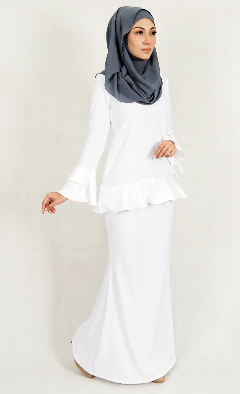 SW4993 Baju Kurung (Breastfeed Plus Size) White
