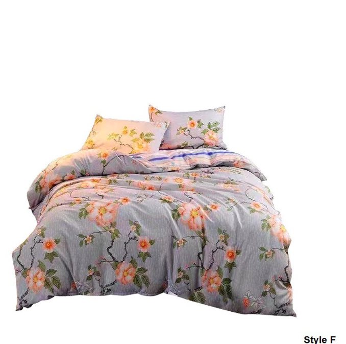 HL1004 Fashion 3 in 1 Queen Fitted Bedsheet Set F