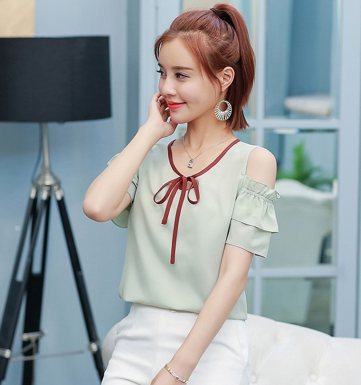 VW12304 Fashion Chiffon Top Green