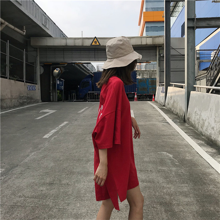 VW12311 Fashion Oversize Top Red