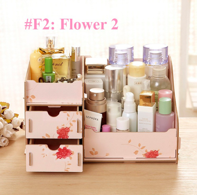 BL5000 Wooden Cosmetic Organizer Flower Two