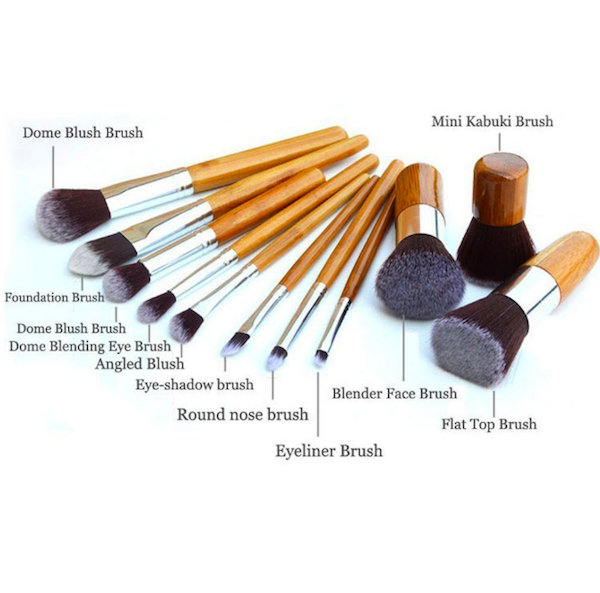 BL5015 3 in 1 Bamboo Makeup Brush Set As Picture