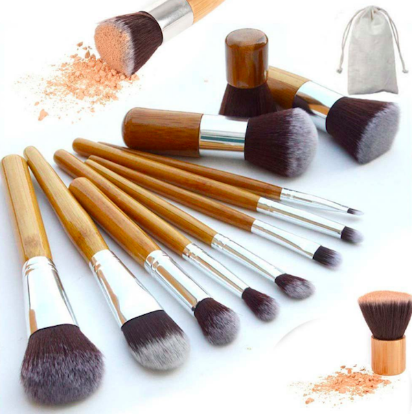 BL5015 3 in 1 Bamboo Makeup Brush Set As Picture